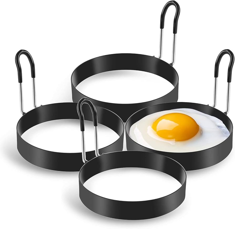 Premium egg rings for cooking perfect round eggs